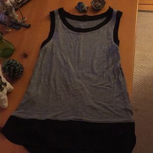 Adorable gray and black tank, fits snug!!!